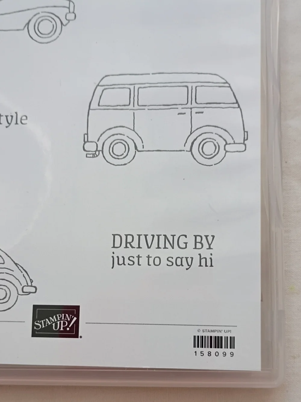 EUC Stampin' Up! Driving By Cars Van Cling Stamp Set Retired Sale A Bration 2022